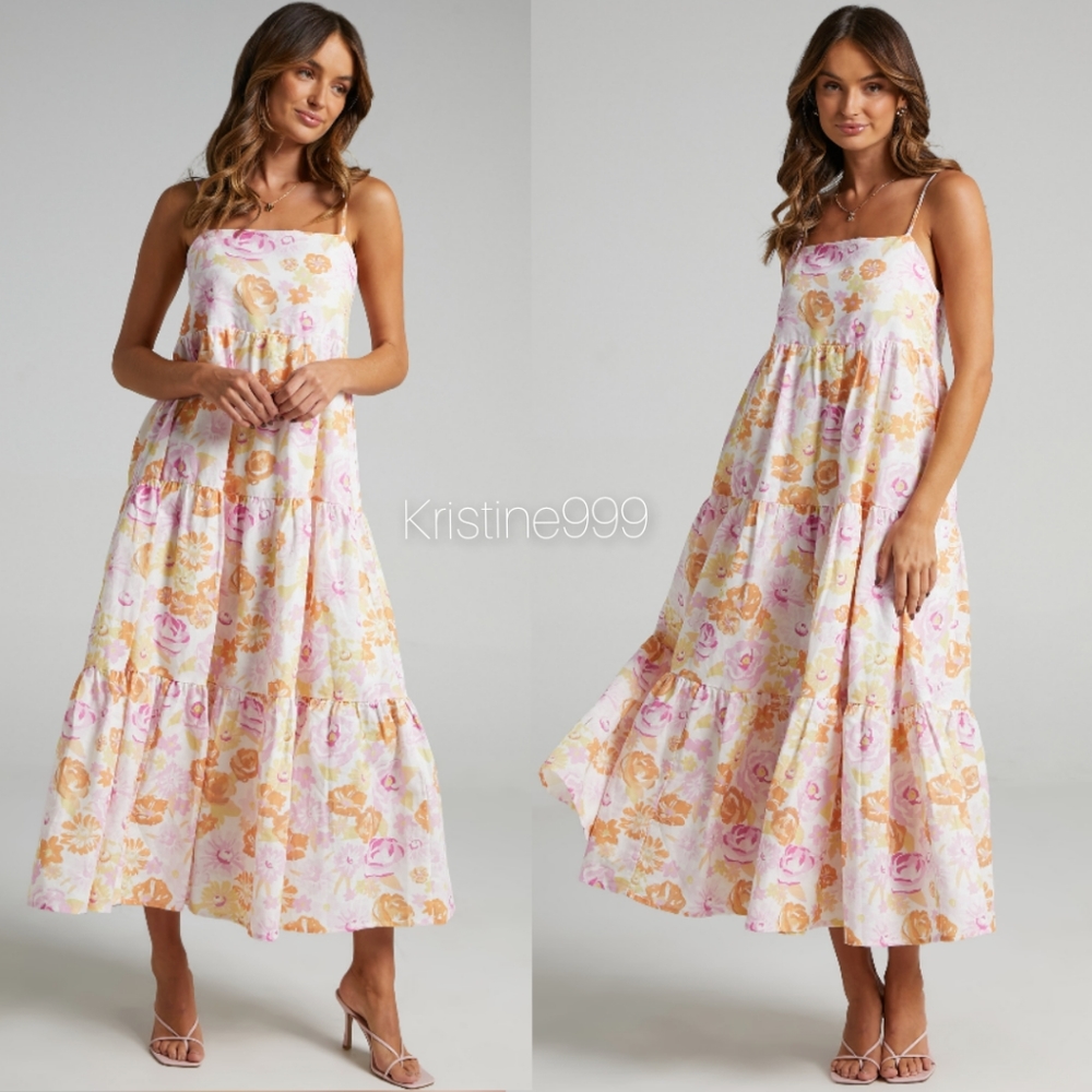 Charlie Holiday Anthropologie Isabella Maxi Dress in Summertime Floral sz S XL